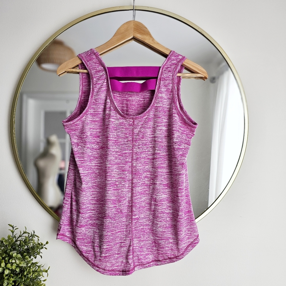 Zone Pro Pink Heather Athletic Tank Top Open Back Strap Workout Activewear Sz S